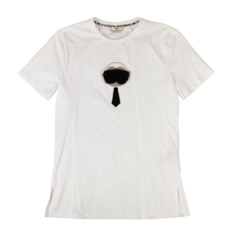 FENDI x KARL LAGERFELD Cotton ‘Karl Monster’ T-Shirt – White