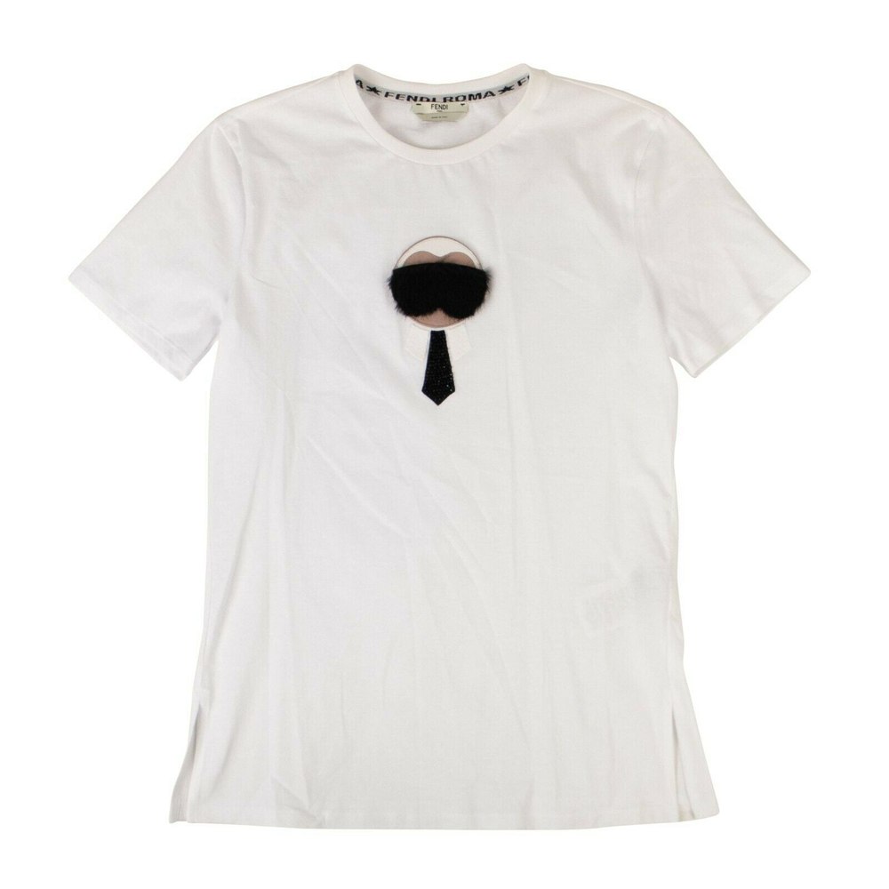 FENDI x KARL LAGERFELD Cotton ‘Karl Monster’ T-Shirt – White