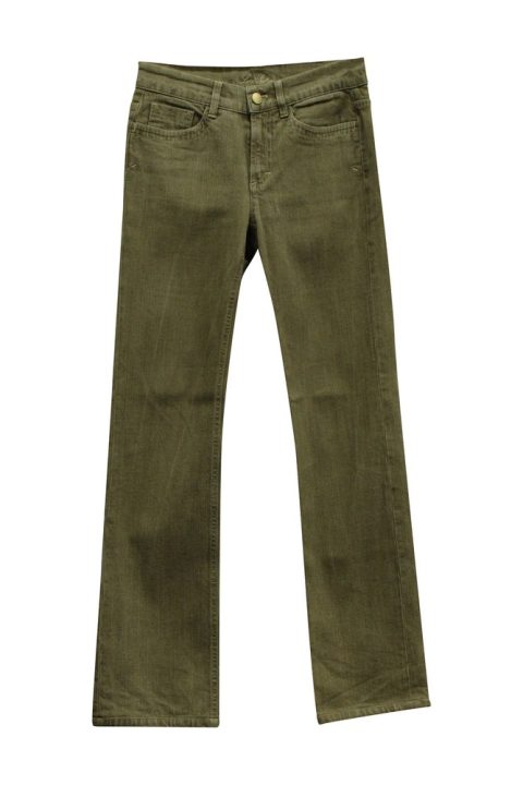 Loro Piana Straight Leg Pants in Green Cotton 7833701613628