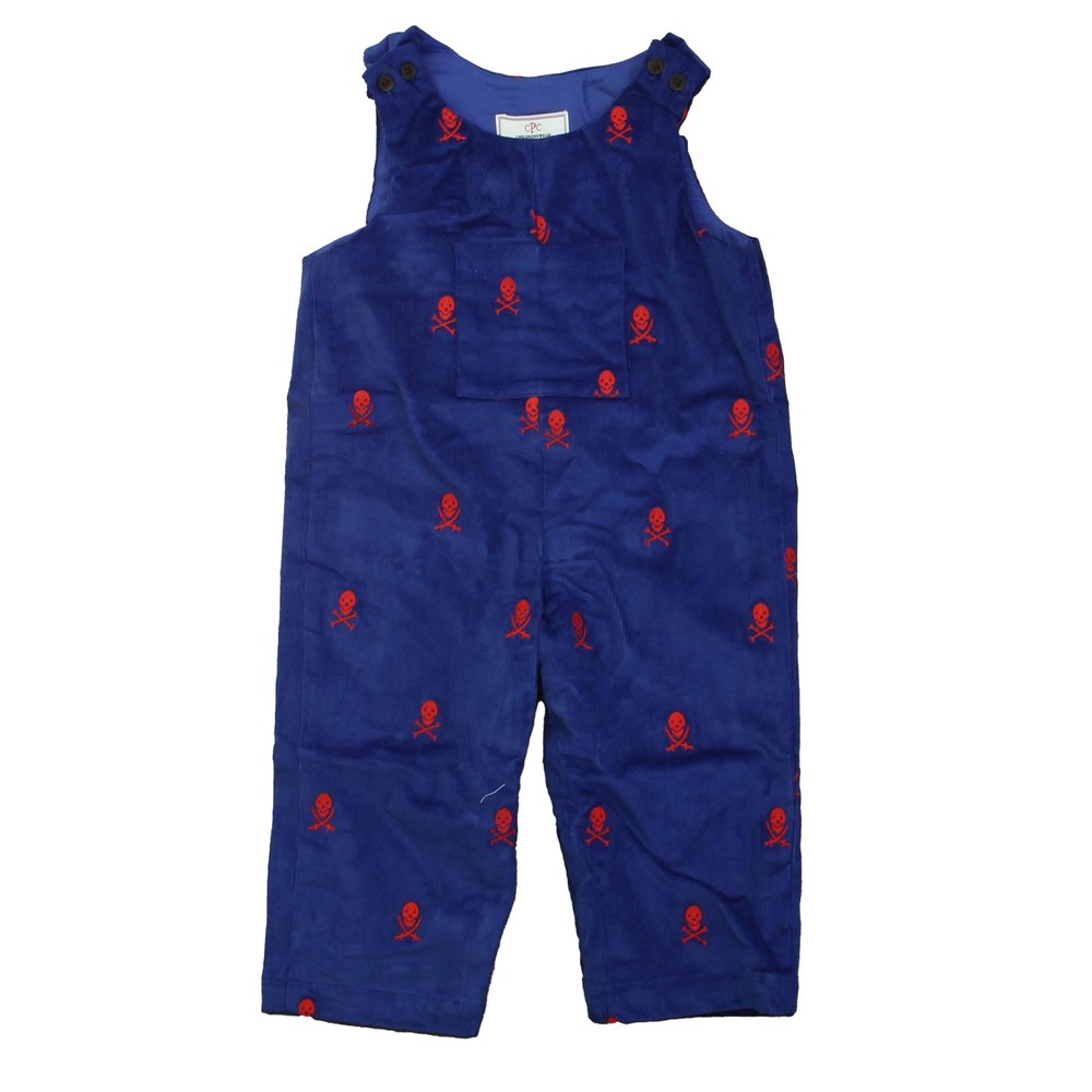 Classic Prep Boys Bright Navy with Skull & Cross Bones Romper 7806006853692