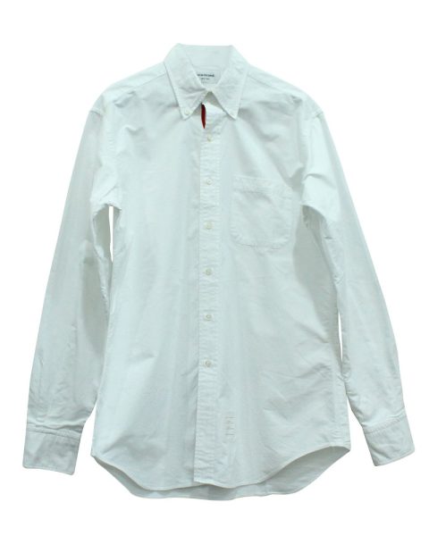 Thom Browne Oxford Grosgrain Placket Shirt in White Cotton 7833695420476
