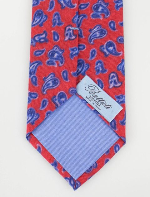 Red with Paisley Pattern 100% Silk Neck Tie