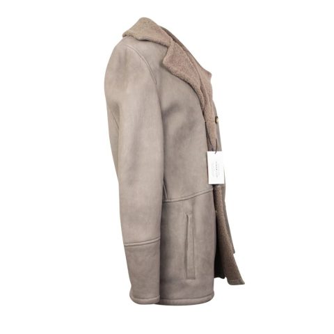 Grey Button Down Wool Coat
