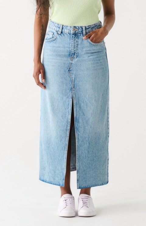 Women’s Maxi Denim Skirt In Medium Blue Wash 7707831304252