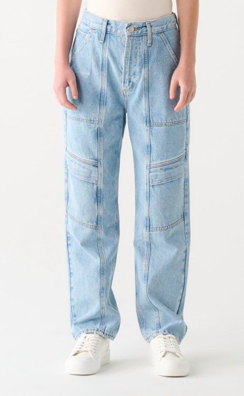 Women’s High Waist Utility Jeans In Vintage Blue Wash 7707831369788