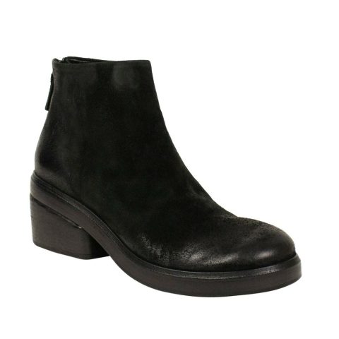 Bo Ceppo’ Black Distressed Leather Ankle Boots