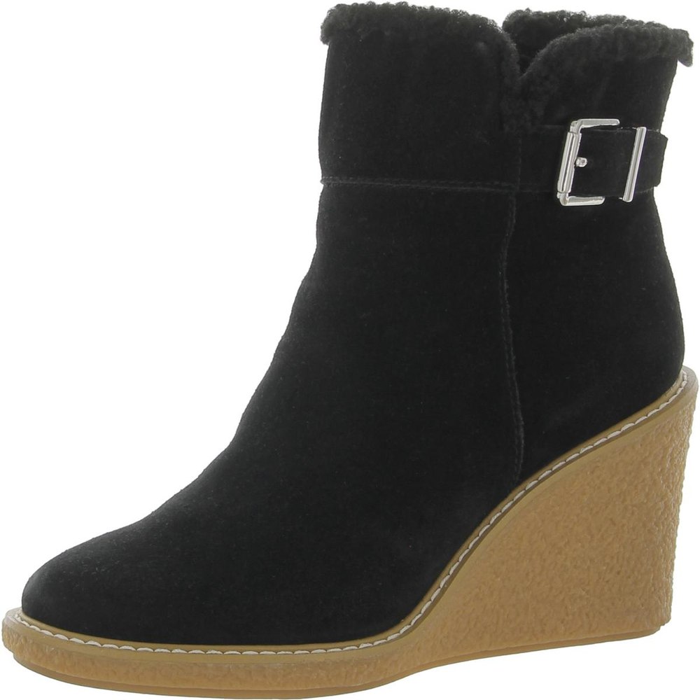 Ulayna Suede Faux Fur Wedge Boots