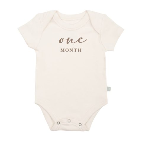 graphic bodysuit | one month milestone taupe