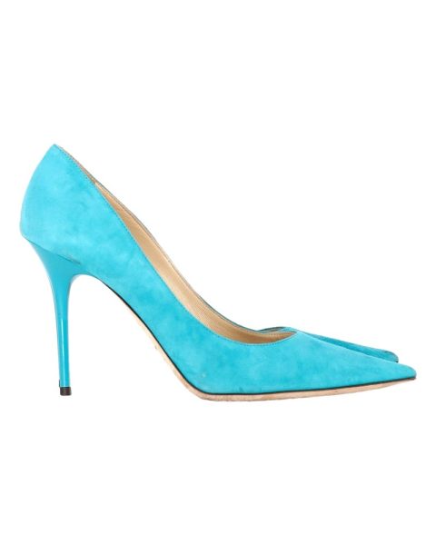 Jimmy Choo Pointed-Toe Pumps in Blue Suede
