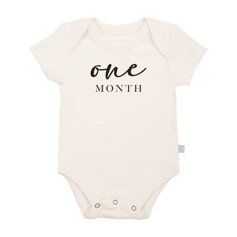 graphic bodysuit | one month milestone charcoal