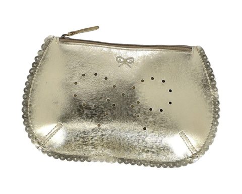 Anya Hindmarch Scalloped Purse in Gold Leather