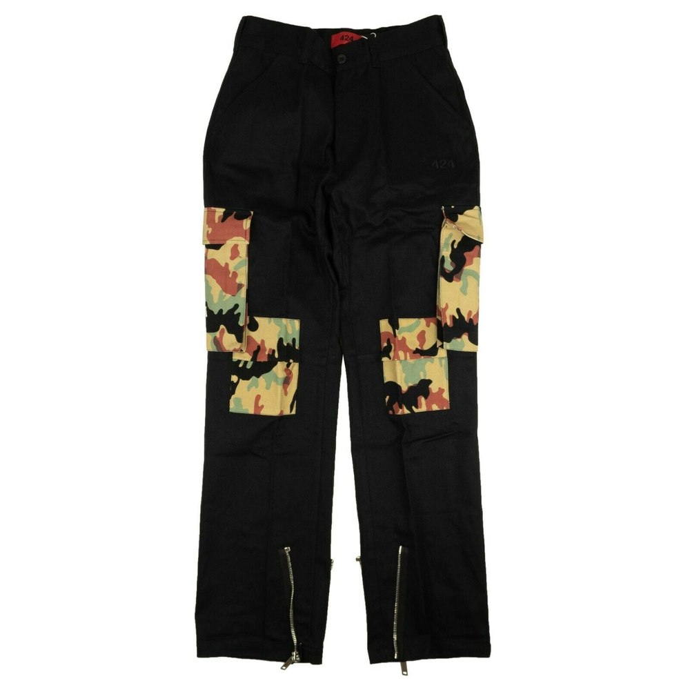 424 On Fairfax Camo Cargo Pants – Black/Brown/Green