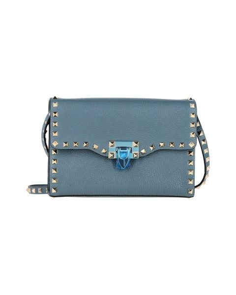 Valentino Rockstud Crossbody Bag in Blue Leather