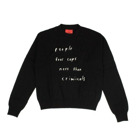 424 On Fairfax People Fear Cops Sweater – Black