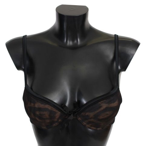 Roberto Cavalli Leopard Nylon Push Up Bra Women’s Underwear