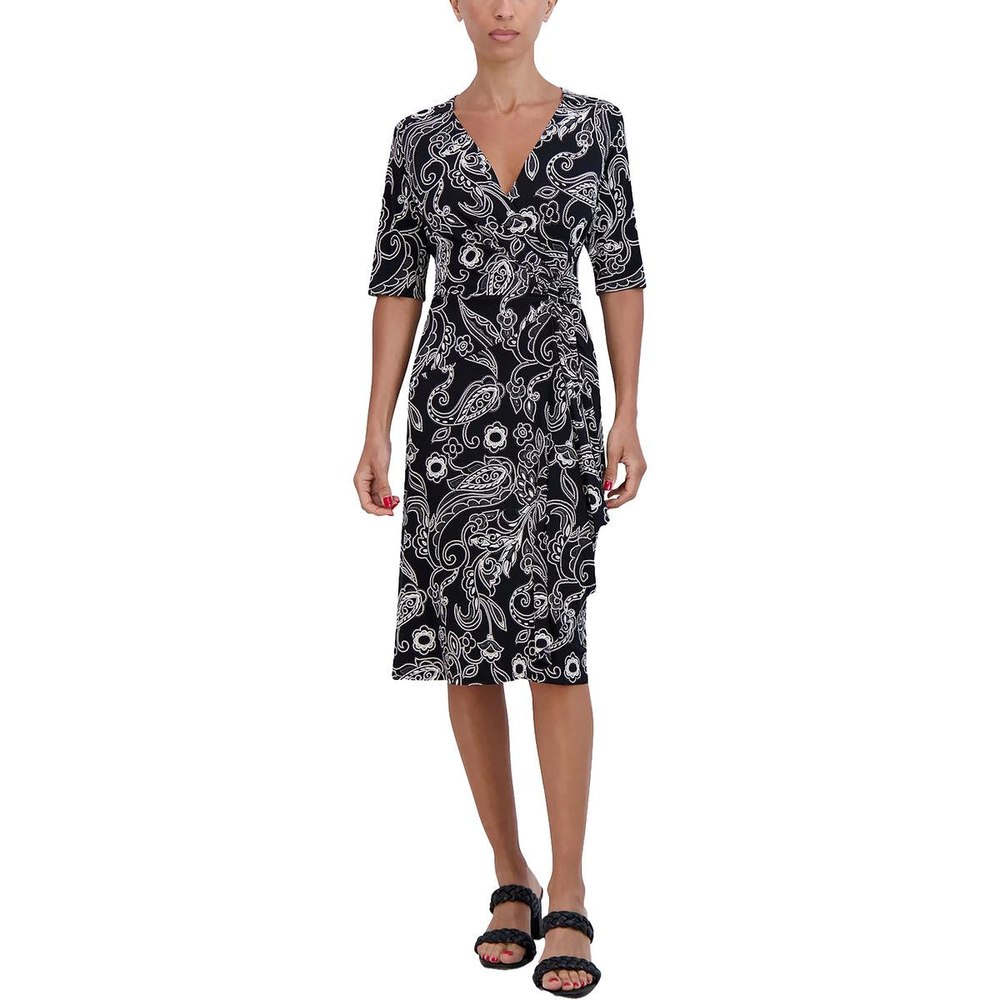 Petites O-Ring Midi Wrap Dress