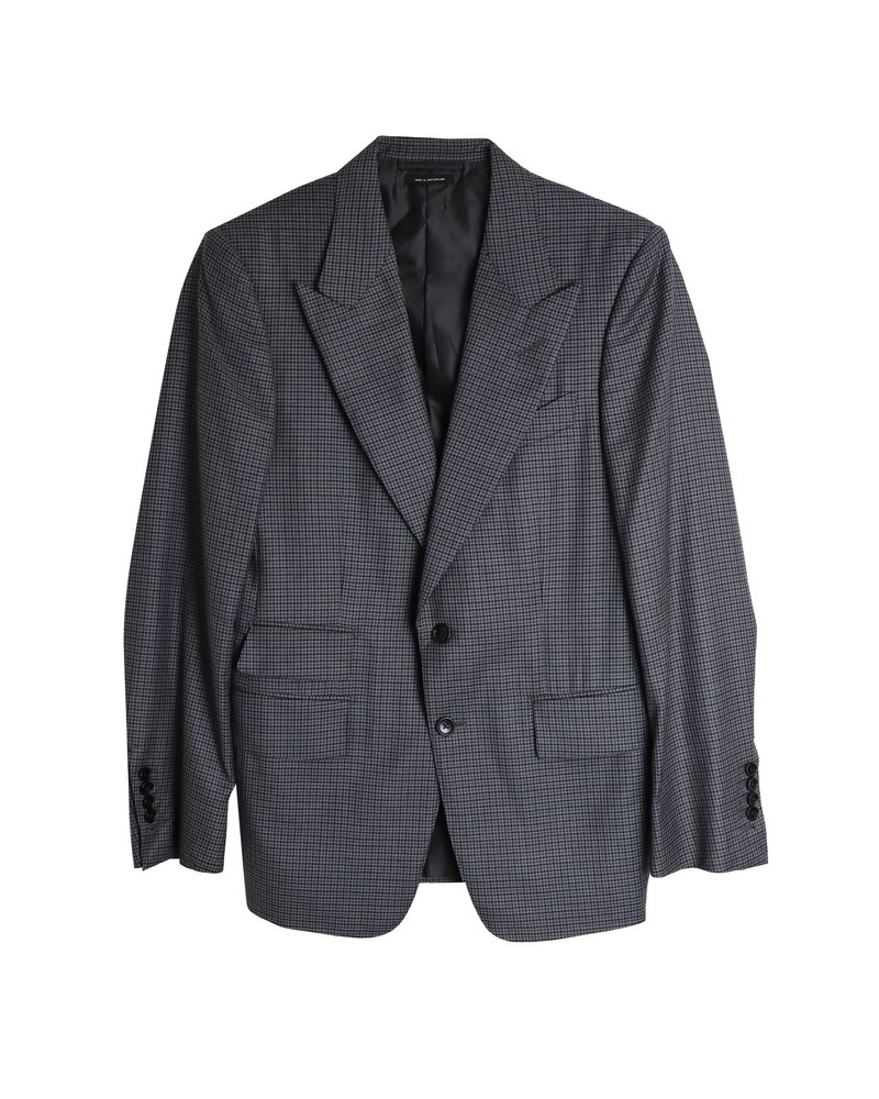 Tom Ford Shelton Micro-Houndstooth Dinner Jacket in Grey Wool