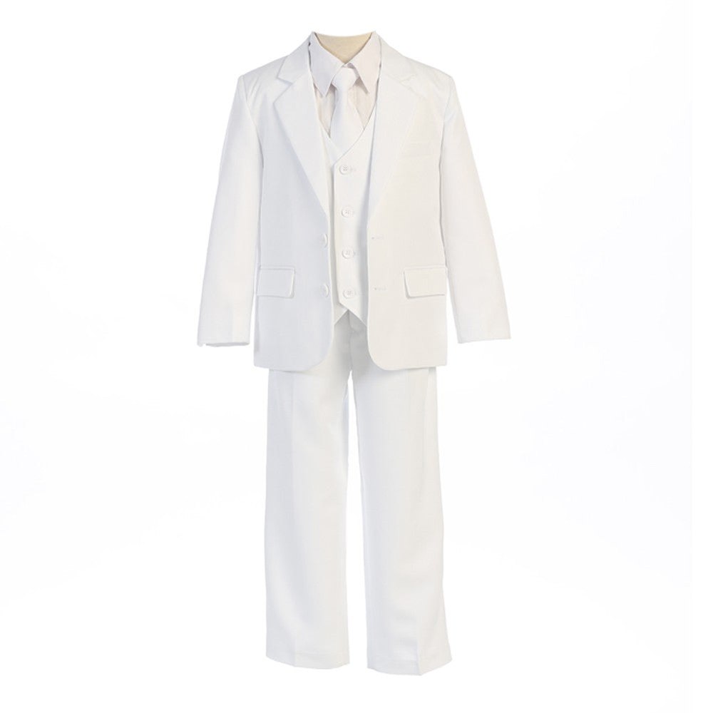 Big Boys White Button Jacket Vest Shirt Tie Pant Suit 8-20 Husky