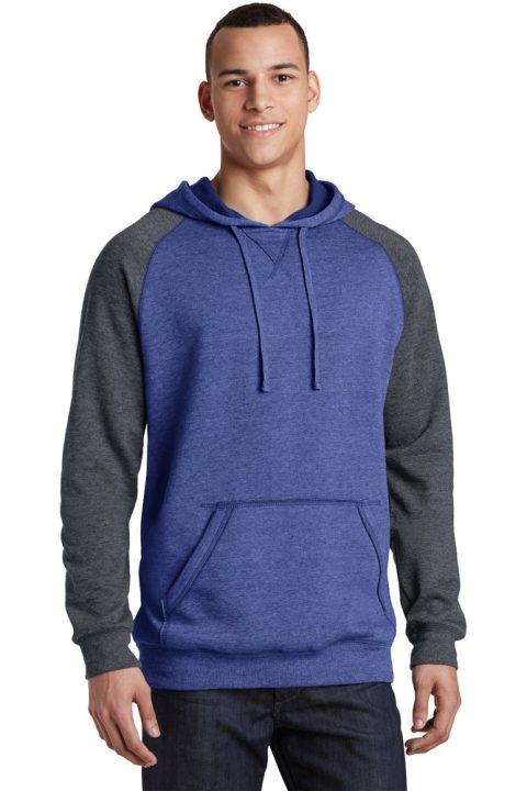 District Young Men’s Lightweight Fleece Raglan Hoodie. DT196